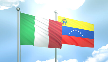Italy and Venezuela Flag Together A Concept of Relations