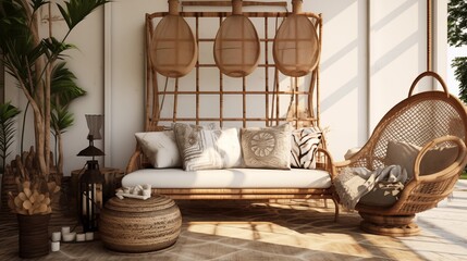 Use a mix of materials like wood, metal, and wicker for visual interest.