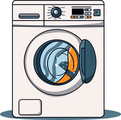 Clean Clothes Clear Mind Zen Washing Machine Vector
