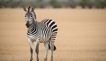 A Zebra With Its Ears Flattened Back In Alertness - obrazy, fototapety, plakaty