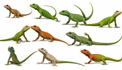 Lizards In Various Dynamic Poses