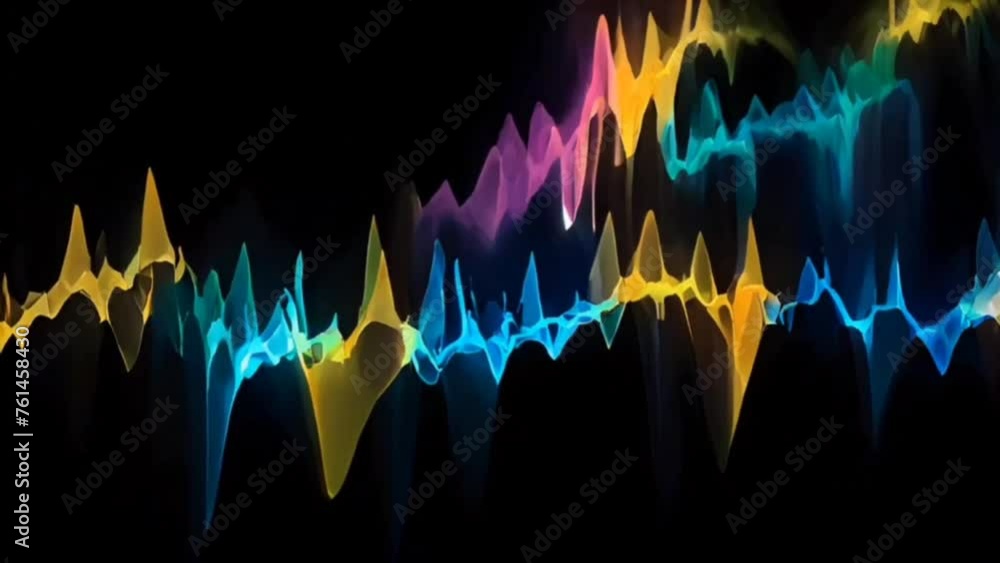 Poster abstract colorful spectrum with black background 4k loop animation