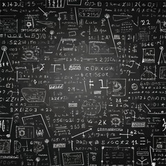 Chalk board mathematics background with equation  - obrazy, fototapety, plakaty