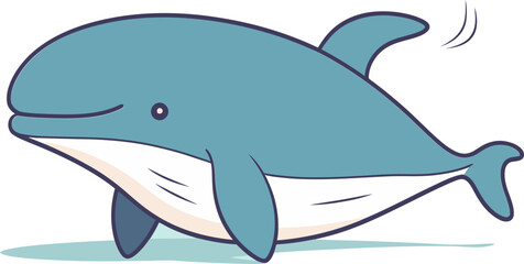 Obraz na płótnie Canvas Peaceful Whale Vector Illustration for Meditation Apps