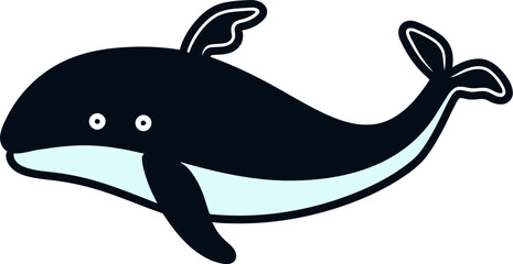 Whimsical Whale Vector Illustration for Tourism Brochures