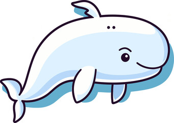 Whimsical Whale Vector Illustration for Coastal Conservation Foundations