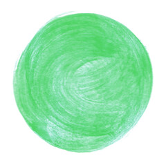 Kreis in grün gemalt mit einem Pinsel - Wasserfarbe