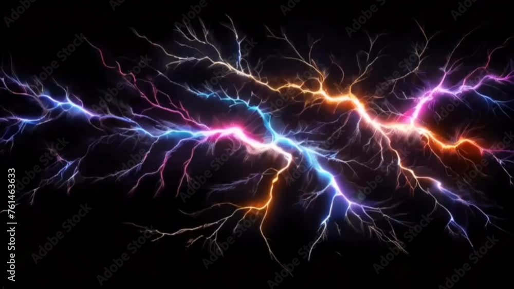 Aufkleber immerse in the electrifying beauty of colorful lightning spectrum lights with this 4k loop animation