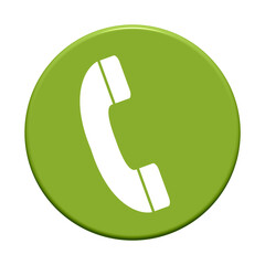 Telefon Icon auf grünem Button - Hotline oder Kontakt