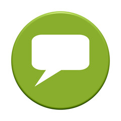 Sprechblase Icon auf grünem Button - Kontakt oder Hilfe