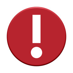Ausrufezeichen Icon auf rotem Button - Warnung oder Hinweis