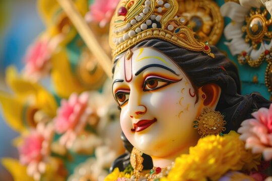 Deity Doll with Realistic Facial Features - Goddess Parvati Statue