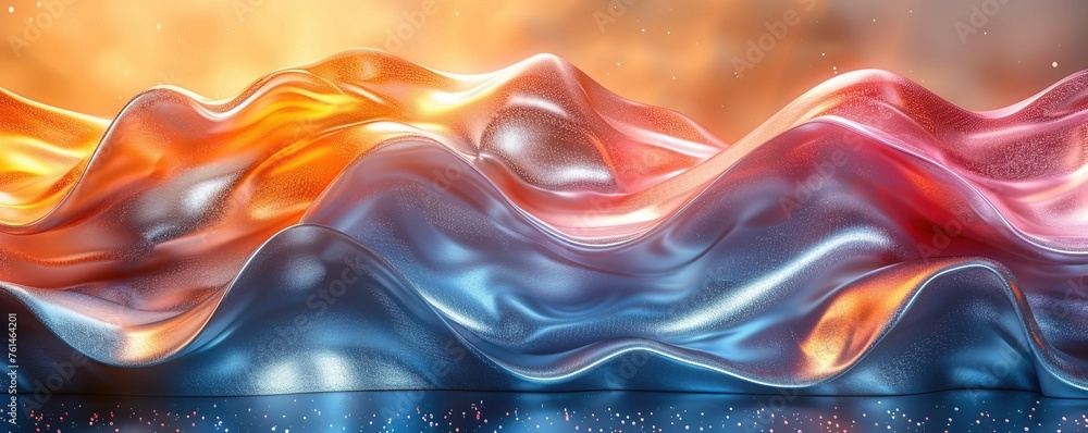 Poster metallic abstract wavy liquid background layout design tech innovation
