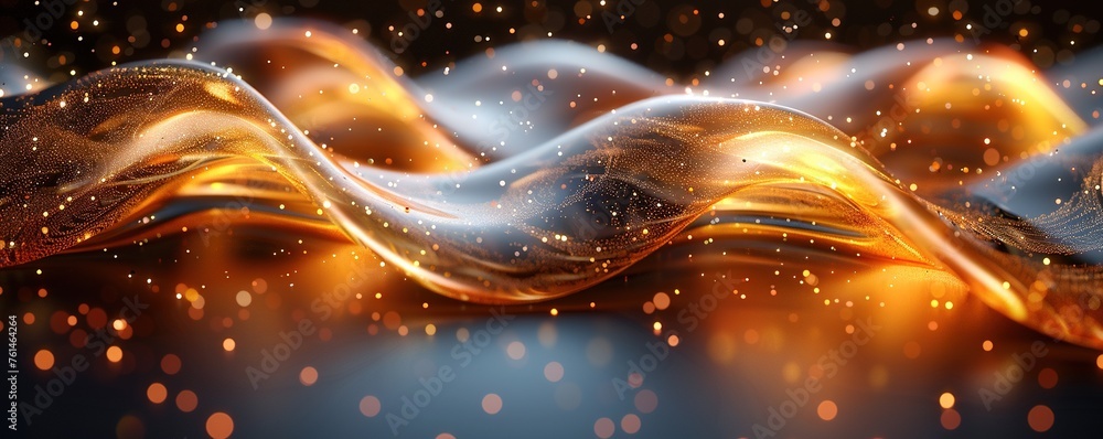 Poster metallic abstract wavy liquid background layout design tech innovation