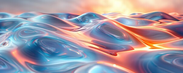 Naklejka premium Metallic abstract wavy liquid background layout design tech innovation