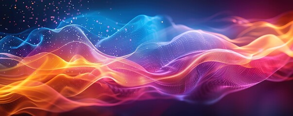 Obraz premium ull frame shot of abstract background with colorful wavy lines