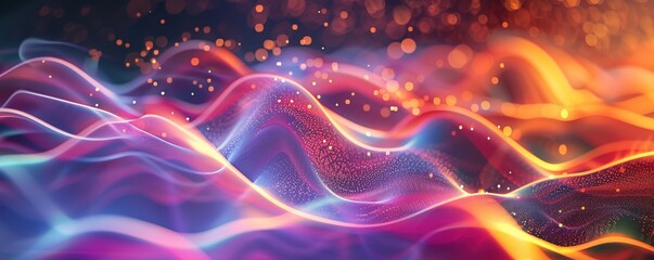 Obraz premium ull frame shot of abstract background with colorful wavy lines