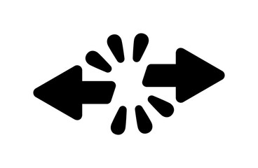 Connection interrupted arrow or cursor icon. Modern simple black disconnect arrow graphic design - obrazy, fototapety, plakaty