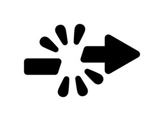 Connection interrupted arrow or cursor icon. Modern simple black disconnect arrow graphic design