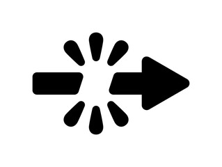 Connection interrupted arrow or cursor icon. Modern simple black disconnect arrow graphic design
