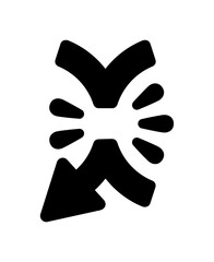 Obraz premium Connection interrupted arrow or cursor icon. Modern simple black disconnect arrow graphic design