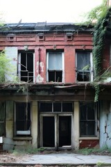 Fototapeta na wymiar exterior of abandoned building