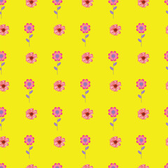 Free vector floral pattern on a yellow background .