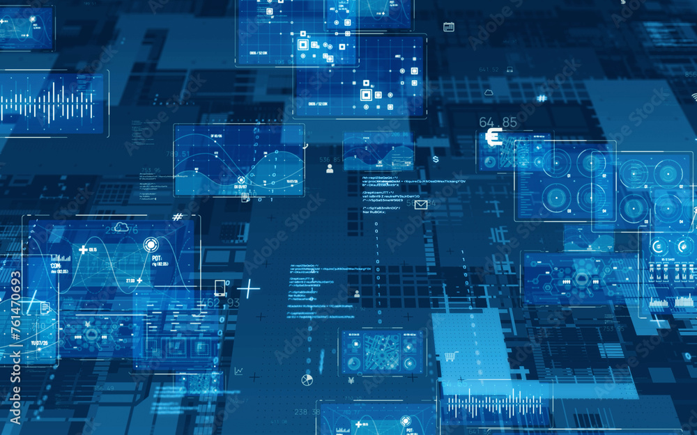 Aufkleber digital transformation concept. futuristic technology. abstract background.