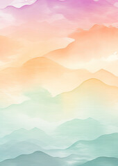 Mesmerizing vector art: Lavender, mint green, and peach blend in exquisite watercolor strokes, capturing ethereal beauty
