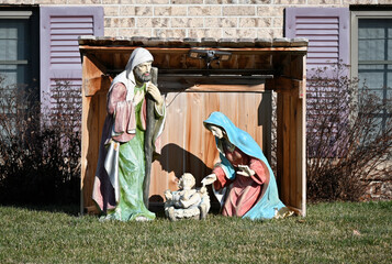 Vintage Outdoor Nativity Scene
