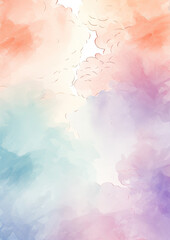 Experience the allure of watercolor mastery: soft lavender, mint green, and peach strokes blend seamlessly in a captivating vector art