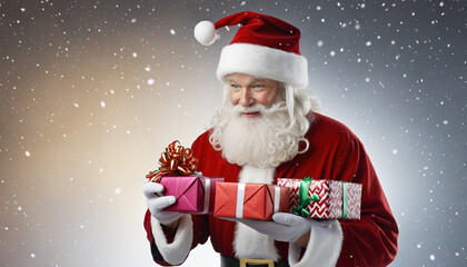 Santa Claus delivering a Christmas present