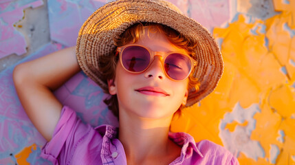 portrait of a child with sunglasses