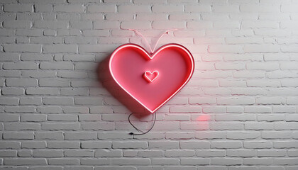 realistic isolated neon sign of Valentine's Day for decoration and covering on the wall background