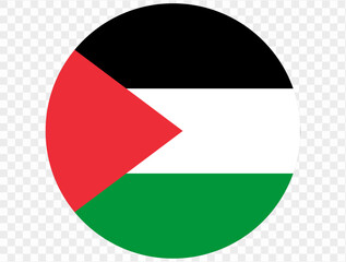 Palestine flag button on png or transparent background. vector illustration.