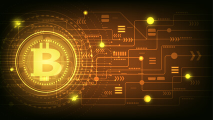  bitcoin Abstract technology background vector illustration