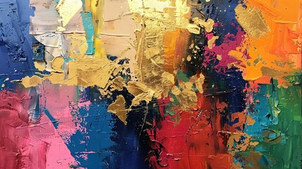 Luxurious abstract interior painting background, painting, stains with oil paint mixed with gold leaf - obrazy, fototapety, plakaty
