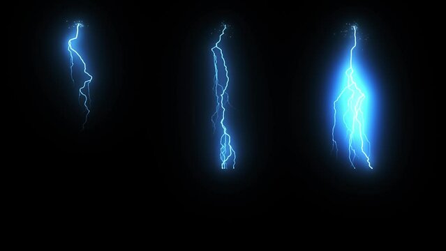 lightning. electric current effect isolated on black background