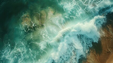A serene aerial view of a body of water, perfect for nature and travel concepts