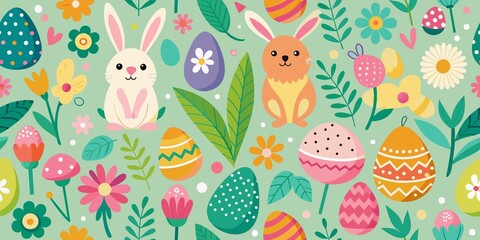 seamless easter pattern banner. Seamless easter pattern background.