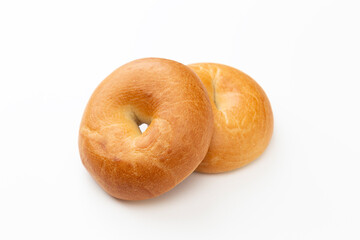 白背景にベーグル