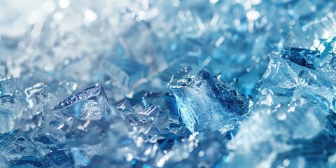 Detailed view of ice crystals, perfect for winter themes