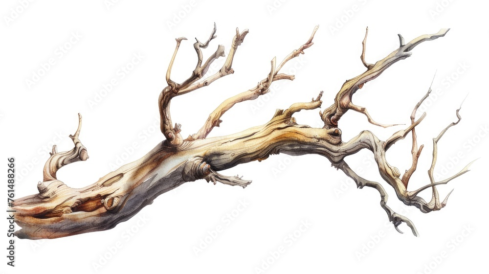 Poster Detailed view of a leafless tree branch, suitable for nature concepts