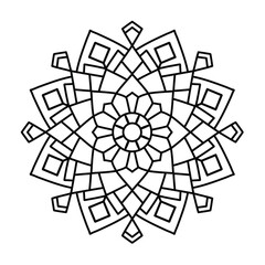 simple and easy mandala design for coloring book, creative mandala art for wall art