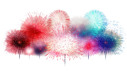 Large Fireworks Display on transparent background, png