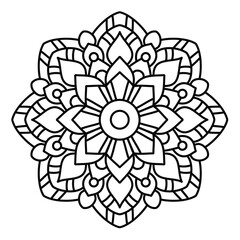 easy mandala design for coloring book, Oriental mandala design, Book Page