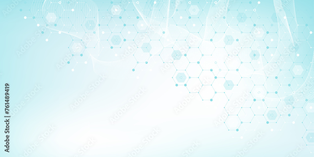Aufkleber health care and medical pattern innovation concept science background design. abstract geometric hex