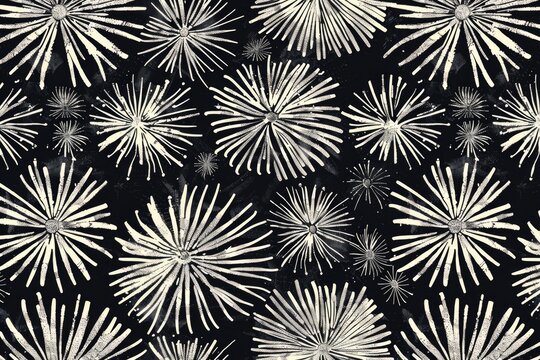 A striking image of fireworks in monochrome, perfect for celebrating special events