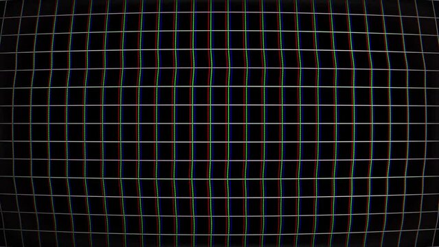 RGB Grid Background with Glitch Effect, Retro style. Video Background.