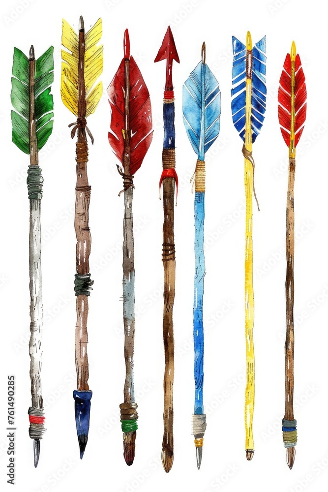 Aufkleber Vibrant arrows painted in various colors, perfect for adding a pop of color to your designs